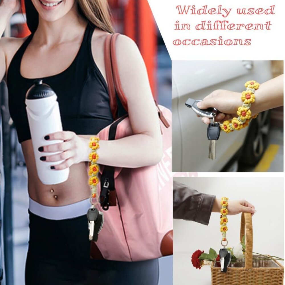 Macrame Keychain Wristlet Keychains For Women Wri… - image 4